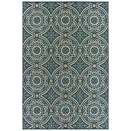 Oriental Weavers 6 ft. 7 in. x 9 ft. 2 in. Latitude Rectangular Area Rug Blue L609B3200280ST